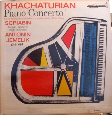 LP Record KHACHATURIAN  SCRIABIN ANTONIN JEM  Piano Concerto  Prelude  Nocturne PLP164 PARLIAMENT 1962 US Classical Used