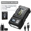 Portable LED COB Flashlight Head Rotation Magnetic Torch Built-in Battery Rechargable for Outdoor Camping Emergency Lantern
