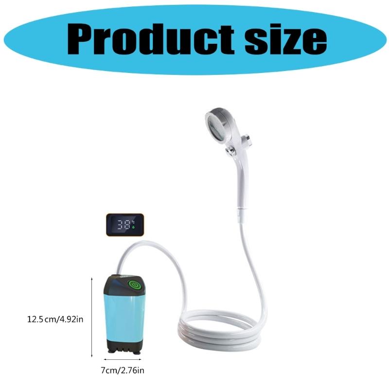 Outdoor Shower Head Sprayer Pump for Car Washing Camping Hiking Travel, USB Rechargeable Portable Camping Shower Pump
