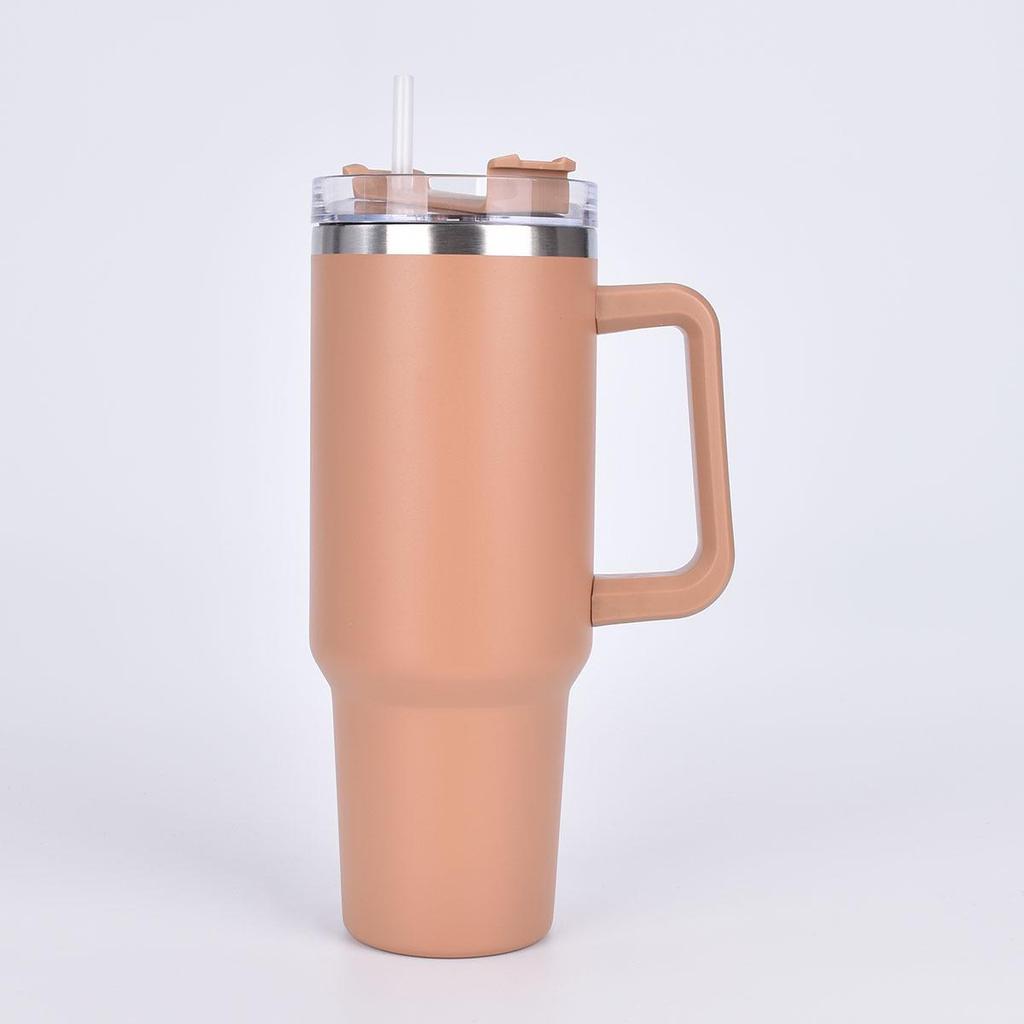40oz Second Gen Insulated Stainless Steel Car Cup with Straw - Large Capacity Cold Preservation