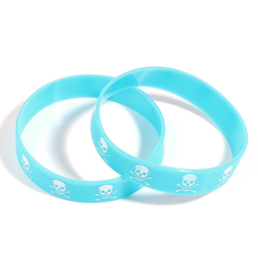 6pcs/lot Color Silicone Sports Bracelets Halloween Skull Style for Party Jewelry Gifts Teens Unisex Fitness Wristbands Wholesale
