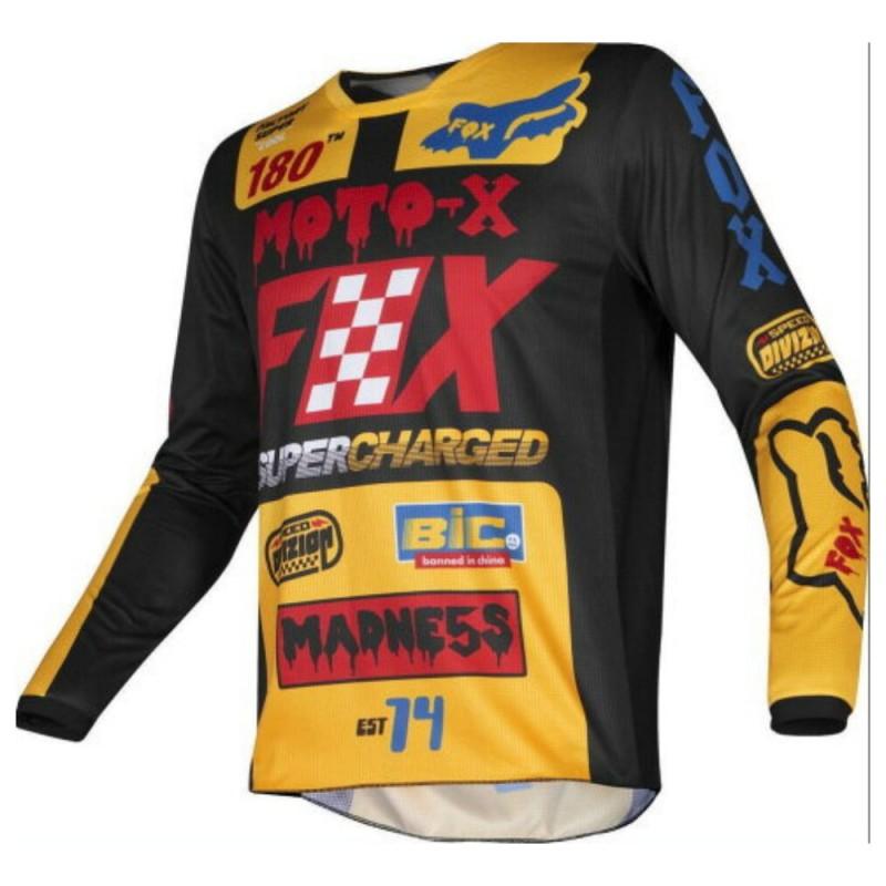 FOX Downhill Mountain Bike Kerékpáros Mez Hosszú Ujjú Gyorsan Száradó Lélegző Teljesítményű Póló Lovaglás 4XL