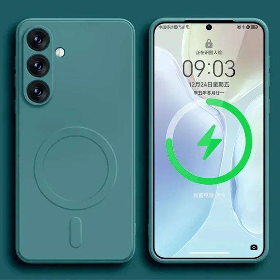 For Magsafe Liquid Silicone Magnetic Wireless Charge Case For Samsung Galaxy S26 S25 S24 Ultra S23 S22 S21 A55 A15 A35 A05 Cover