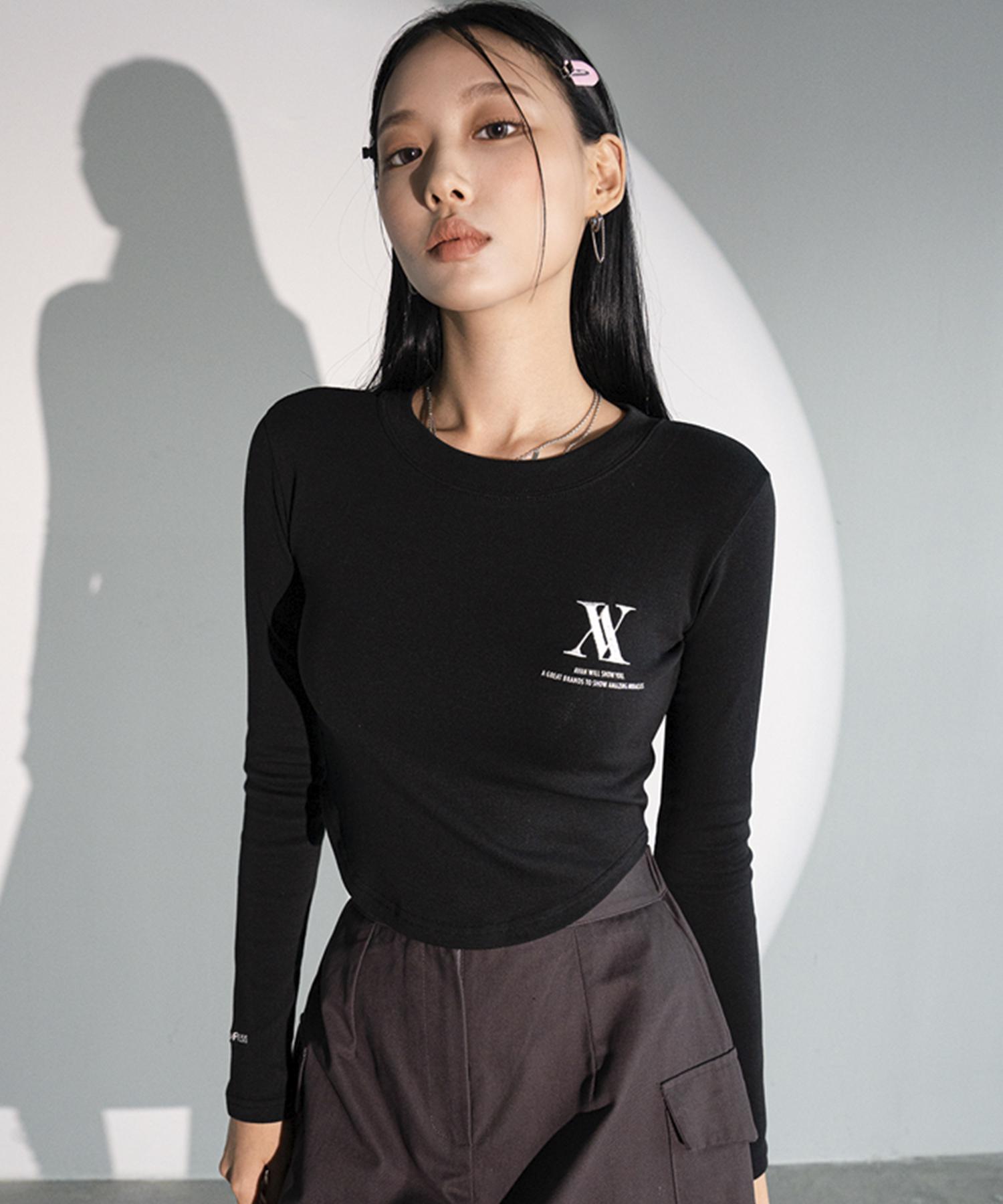 Городское платье Av Логотип Укороченная футболка Черный Black/M