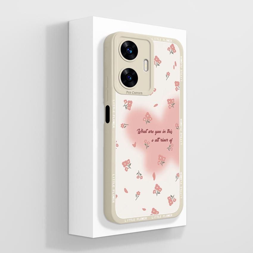 Beautiful Love Heart Phone Covers For Realme C55 C35 C25 C20 C15 C11 C21Y C25Y Soft Liquid Silicone Bumper Anti Drop Protection Case For Realme Casing