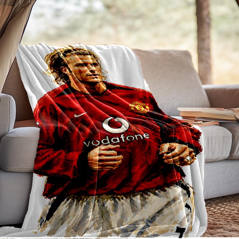 David Manchester United Legend Blanket Lightweight Ideal Bedding Blanket Perfect for Travel, Living Rooms, Offices, Sofas, Fan Christmas Gift