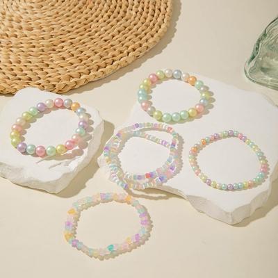 Sommer Neues Buntes Dopamin-Stil Perlenarmband Damenschmuck Süßigkeitenfarbe Niedlich Exquisites Armband