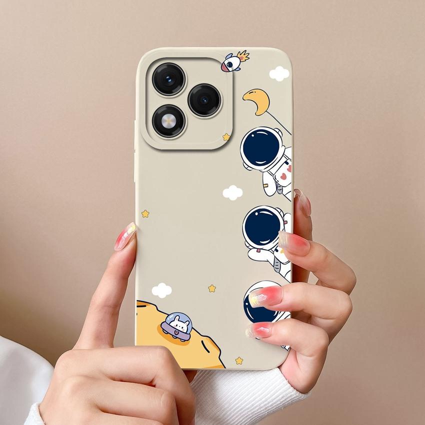 

Чехол для Huawei Honor X5b X6b X7c X8 X8c X9c X60 400 Lite Saturn с милым узором астронавта жидкий силикон защита от падения для корпуса Huawei Honor Play3