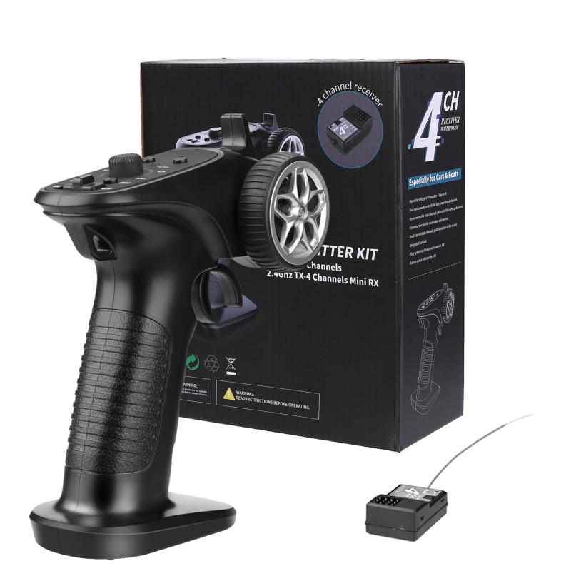 Tx4 2,4 GHz 4-Kanal-Funksystem-Sender-Controller-Fernbedienung mit Empfänger für Rc-Autoboot Pk Tg3