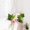 Yousheng Floral Hoop Wreath, Metal Wall Hanging with Flower Decor, Durable Wear-Resistant Floral Hoop Wreath, for Garden Balcony Windowsill