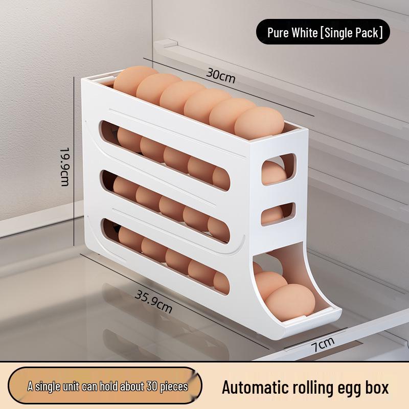 Dual-Layer Egg Rolling Storage Rack for Refrigerator Doors