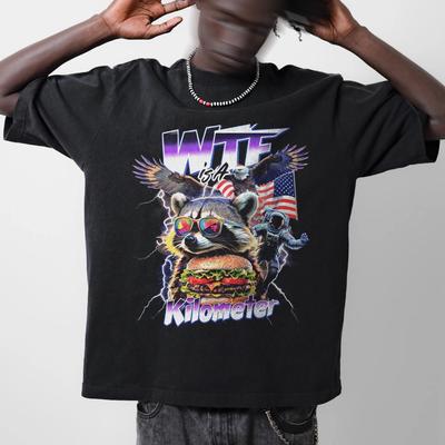WTF Is A Kilometer Meme TShirt Funny USA Graphic Tee Summer Mens and Womens Loose and Breathable Tshirt Top