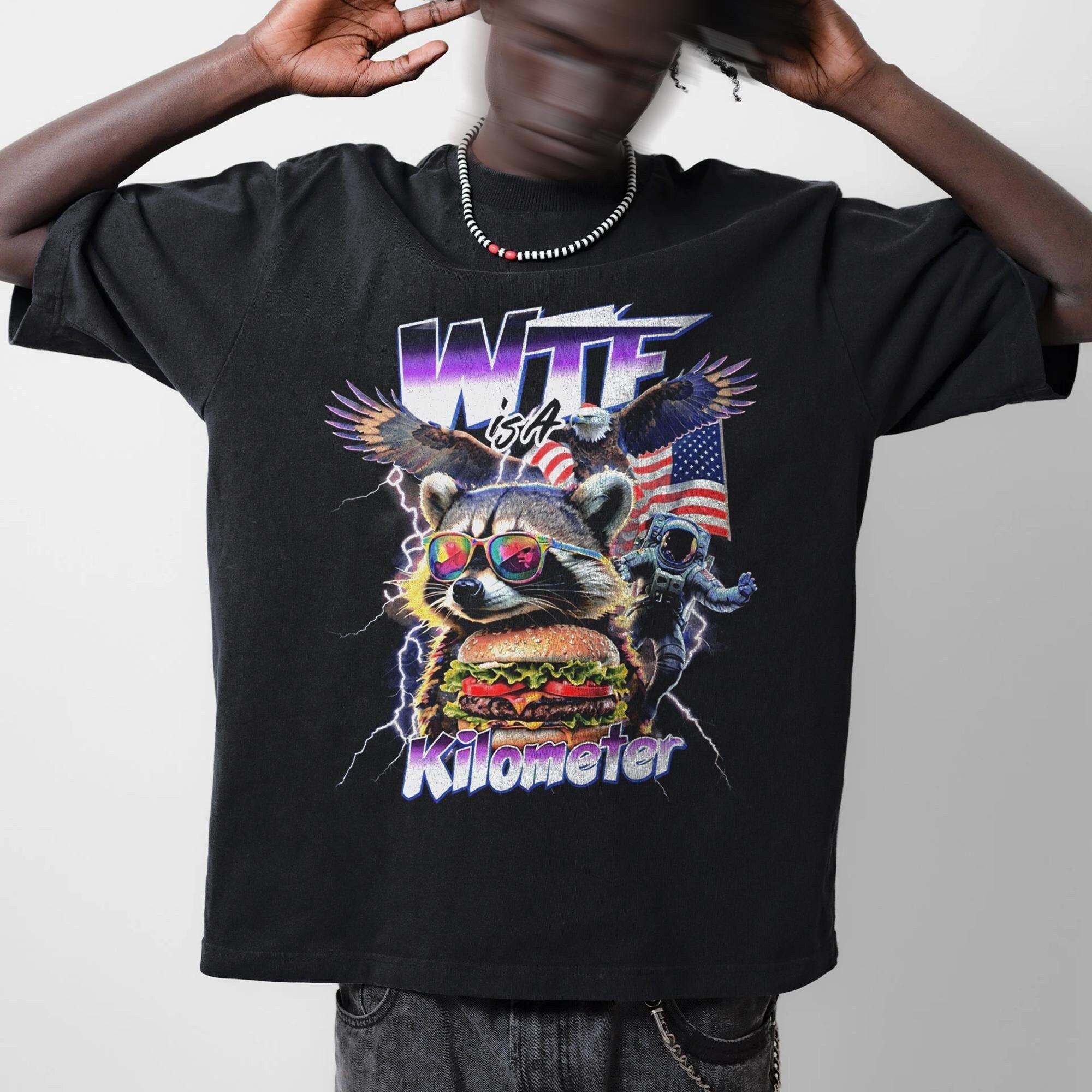 WTF Это Километр Мем Футболка Смешная Графическая Футболка США Летняя Мужская и Женская Свободная и Дышащая Футболка Топ S