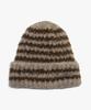 PINK PINEAPPLE Fluffy Stripe Beanie _Beige