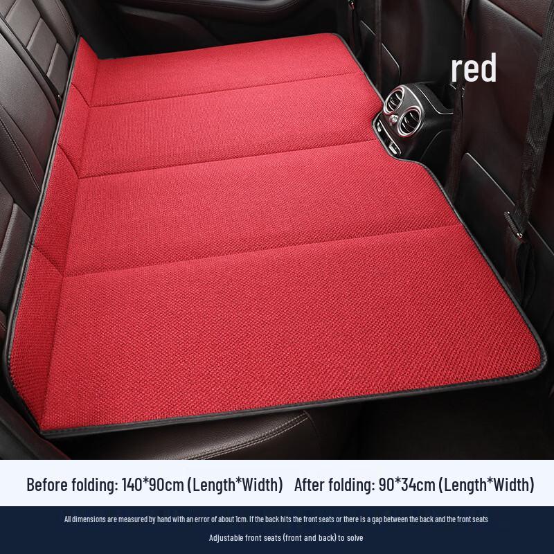 OEINGOEING Non-Inflatable Cotton Linen Car Rear Seat Mattress