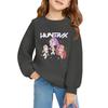 Kids' Long Sleeve Loose Pullover Letter Printed Round Neck Sweatshirt