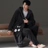Teen men's pajamas autumn and winter 1011 new plush nightgown coral fleece thickened two-piece set loungewear