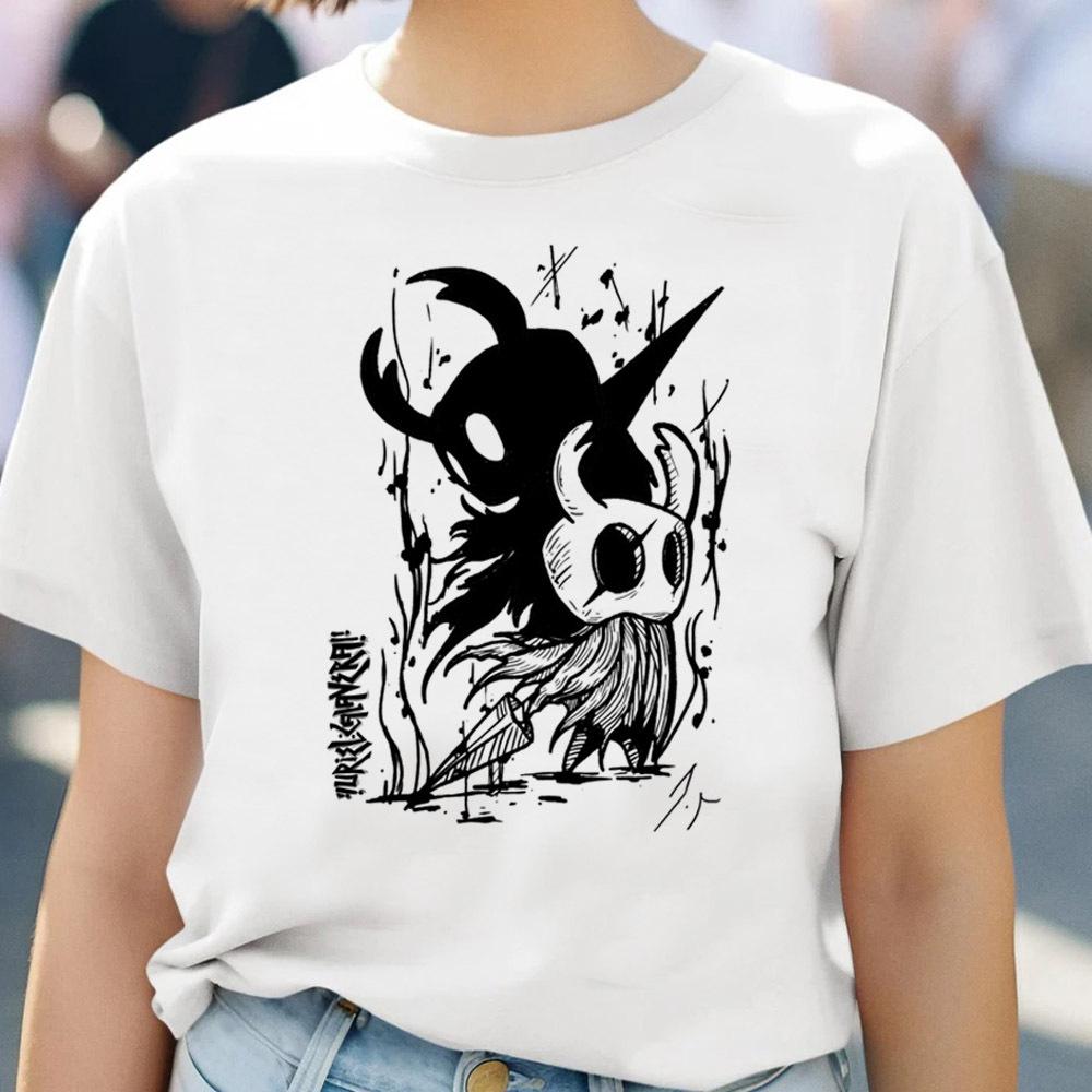 Hollow Knight Silksong Pattern Print TShirt HipHop Retro Anime Womens Clothing Comfortable Breathable and Soft Cotton