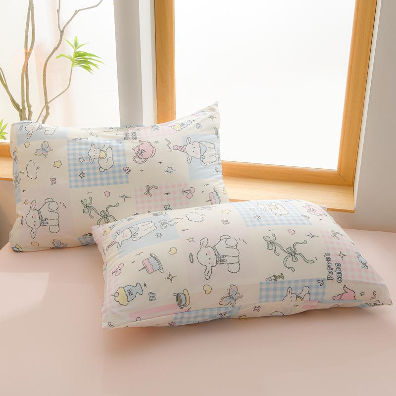 2pcs Fresh Floral Print Pillowcases Soft Skin Friendly Pillow Cover for Bedroom Elastic Comfortable Home Pillow Cases 48x74cm