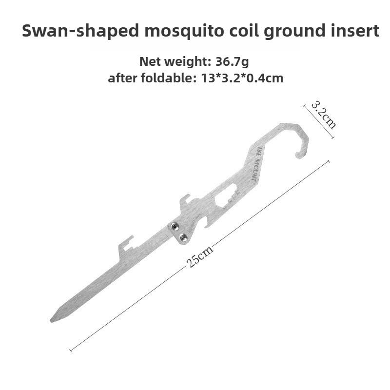 

Уличный многофункциональный крючок из нержавеющей стали, кронштейн для москитной спирали, открывалка для бутылок, измерительная линейка, складная вставка серый
