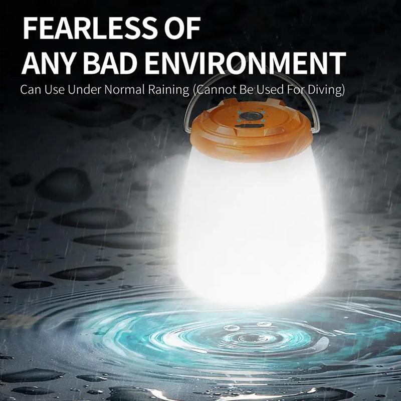 LED Camping Lights Built-in Battery USB Rechargeable Lamp Outdoor Tents Hanging Lantern Waterproof Night Light Emergency Light