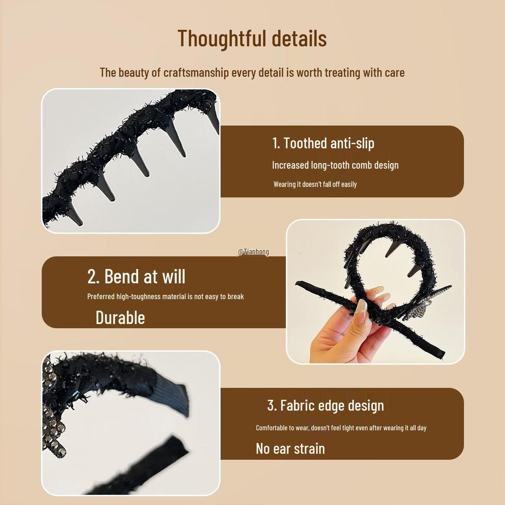 Butterfly High Crown Headband for Women - 2025 Light Luxury Summer Hair Accessory