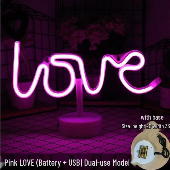 Lumière LED Néon Cactus & Flamant Rose pour Décorations de Fêtes