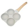 4 Hole Nonstick Egg Hamburger Frying Pan Mini 4 Cup Omelette Pan with Handle for Universal Flat Bottom Induction Cooker