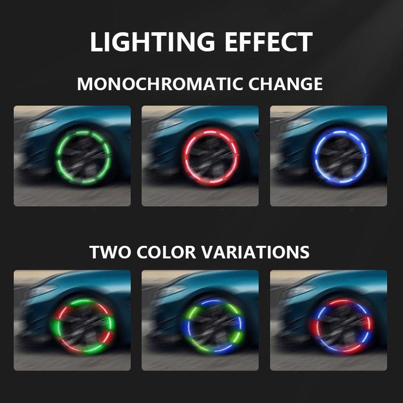 4PCS Car Tire Valve Cap Lights USB Charging Colorful Motorcycle Bicycles Air Nozzle Light Vibration Sensor Decorate Ambient Lamp