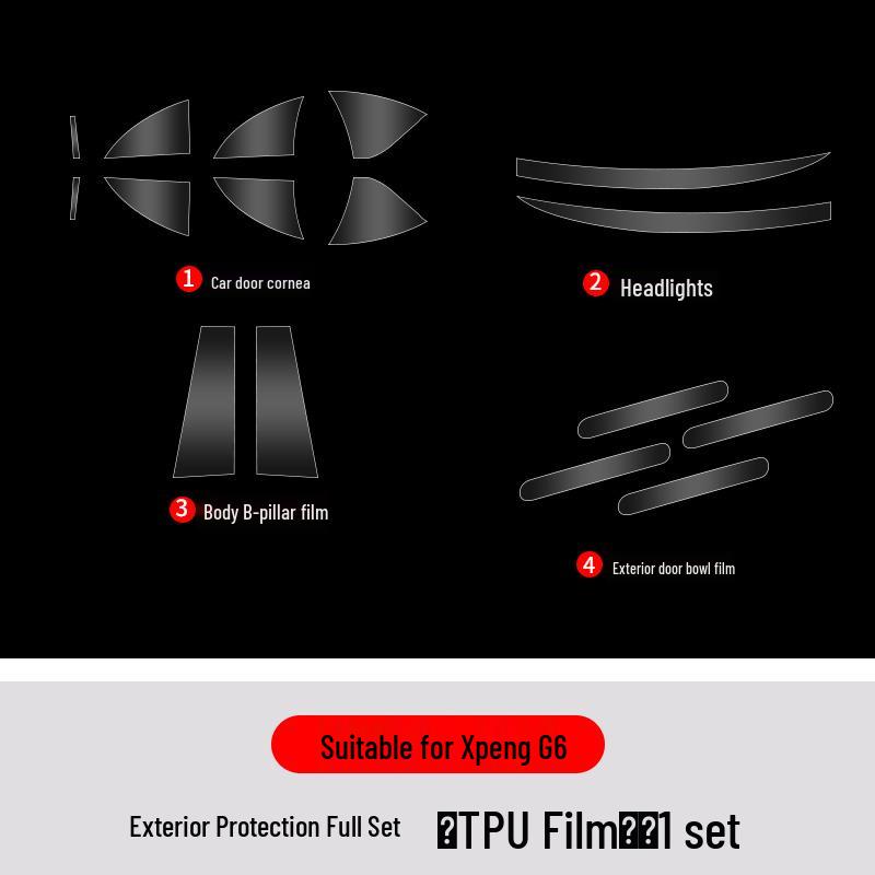 XPeng G6 Front & Rear Door TPU Scratch-Resistant Protective Film