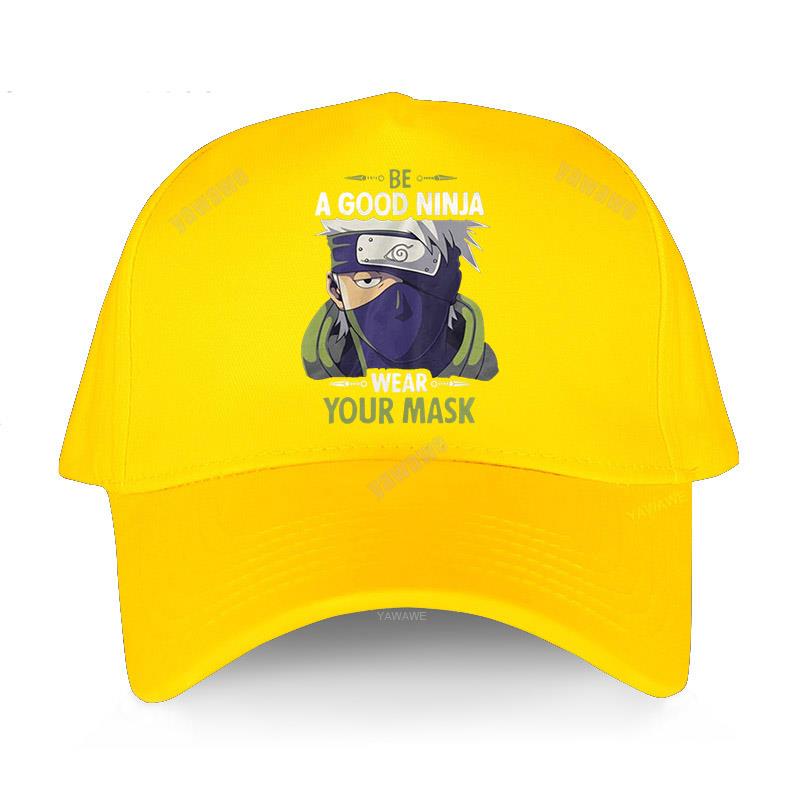Men Cotton Baseball Cap Hip-hop Hats Anime Manga BE A GOOD NINJA WEAR YOUR MASK Fashion Adult Female Snapback Short Visor Hat