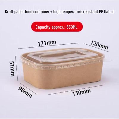 HANDUNYOU Boîtes Alimentaires Jetables à Emporter en Papier Kraft