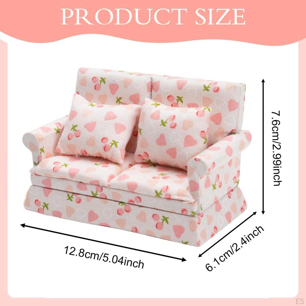 Dollhouse Couch , 1/12 Scale, Birthday Gift, Ornament Modern Accessories Sofa