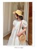 23 Summer Girls' Formal Square Neck Princess Long Dress - Fashionable Sweet Performance Outfit for Middle and Big Children