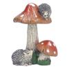 2 Stück Igel Pilz Ornament Miniatur Tier Statue Bonsai Dekoration für Garten Innen Braun