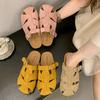 Thick-bottomed woven bag head half slippers women's summer wear new with skirt beach retro cool slippers