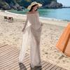 Sexy Vacation Streamer Pleats White One-shoulder Bandeau See-through Dress Fairy Dress