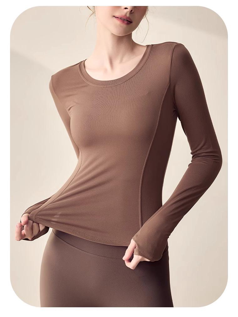 Women's Elastic Breathable Slim-Fit Sports Top for Running and Yoga - Long Sleeve, Autumn/Winter