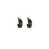 Enamel Diamond Love Printing Black Stud Earrings, Light Luxury High Sense Irregular C-Shaped Fashion Temperament Earrings
