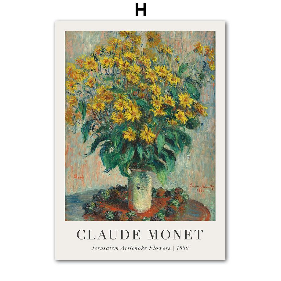 

Scandinavian Classic Claude Monet Abstract HD Art Posters Prints Vintage Wall Art Canvas Painting Home Bedroom Living Room Decor 13X18 cm No Framed