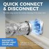 180 Degree Steel Dryer Vents Connector Magnetic Quick Connect Design Heat Resistant Adapters for Improved Ventilation