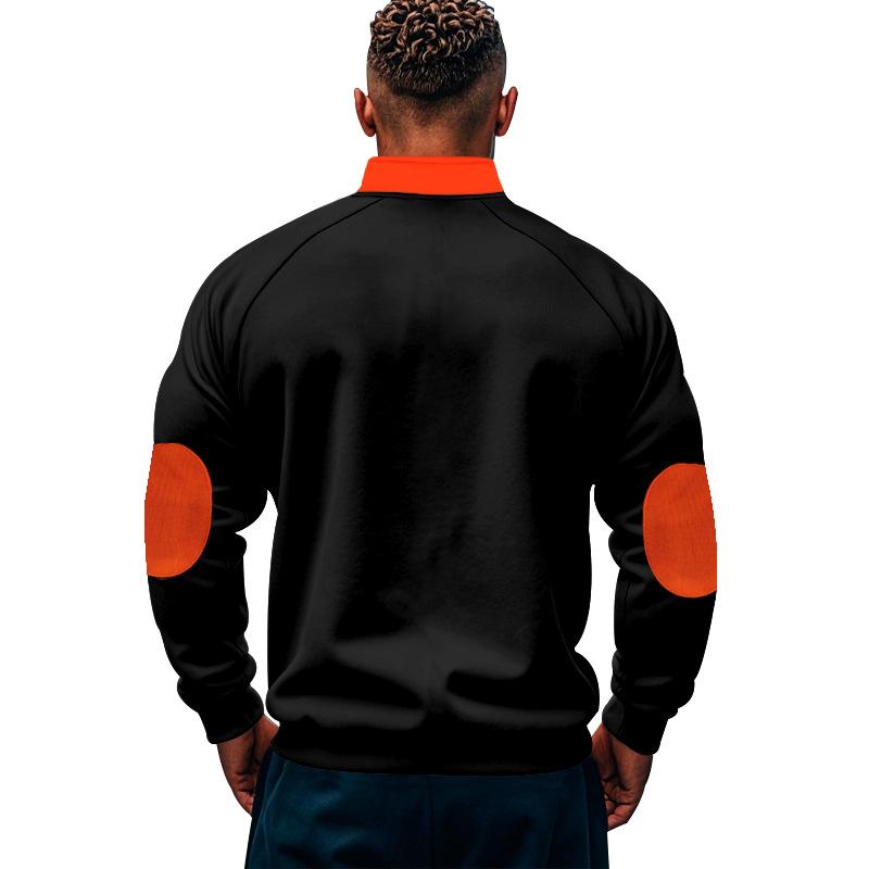 Jesienno-zimowy męski sportowy casualowy rozpinany polarowy hoodie + spodnie dresowe 2-częściowy zestaw