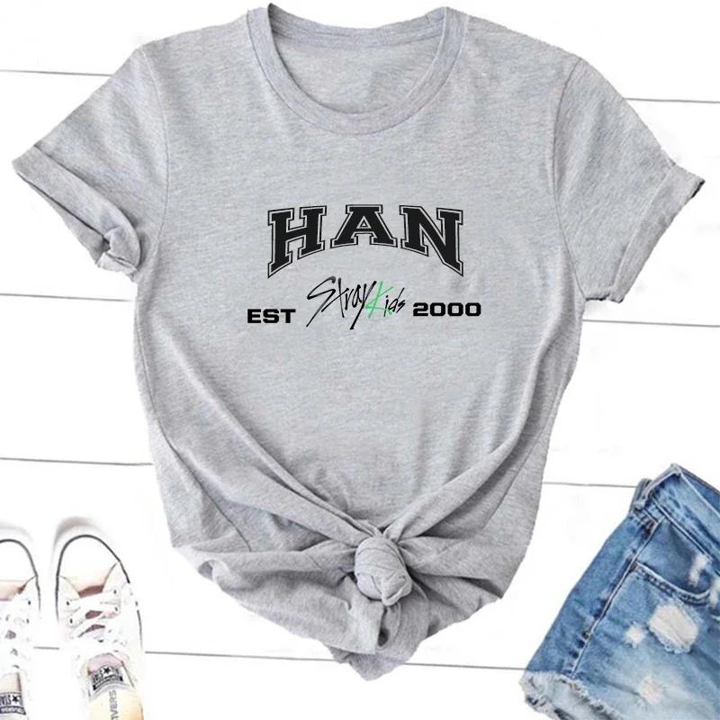 ZX TEE Camisetas de Membros Stray Kids Camiseta Streetwear Coreana Camiseta Gráfica de Concerto Kpop SKZ Bang Chan Changbin Lee Know Grupo Camiseta de Música