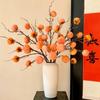 3/5/7 Heads Artificial Persimmon Branch Handmade Foam Artificial Fruits Branches Plastic Elegant Simulation Persimmon Fruit