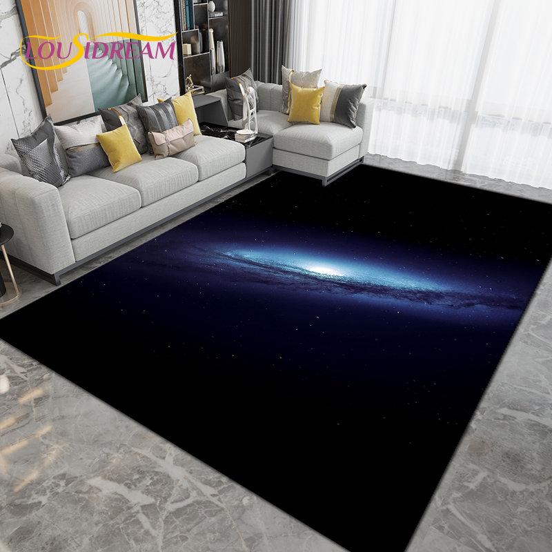 Galaxy Universe Space Stars Earth Area Rug Large,Carpet Rug for Living Room Bedroom Sofa Doormat Decoration,Non-slip Floor Mat