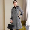 Troyman Women's Houndstooth Mid-Length Trench Coat