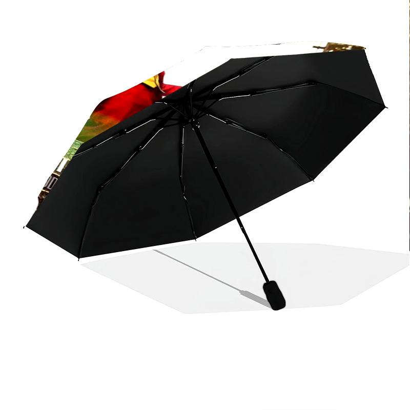 Joker'S Mask Folding Umbrella 8 Paraphenoid Bones Suitable For All Seasons Travel Travel Umbrella Sun Umbrella