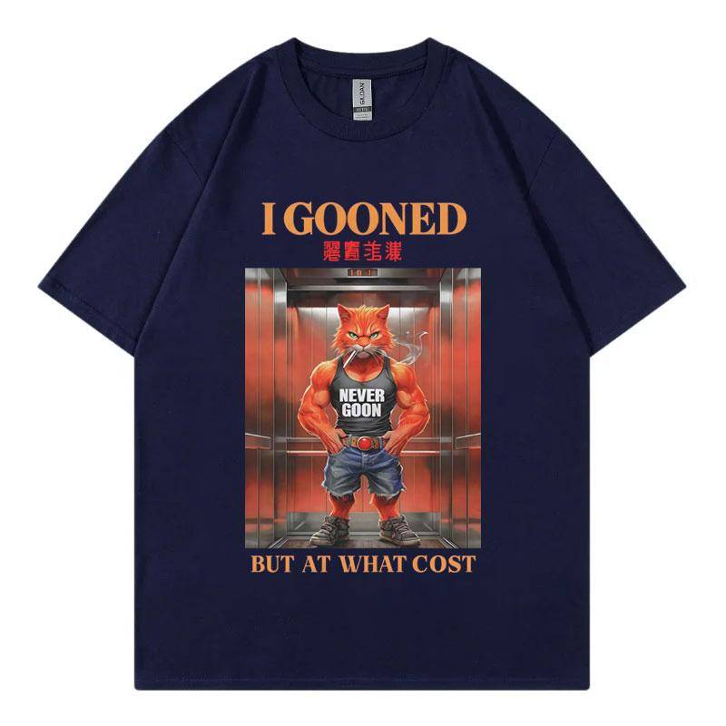 I Gooned But At What Cost Funny Tshirt Japanese Goon Meme Graphic T Shirts Mens Womens Casual Fashion Short Sleeve Tshirts