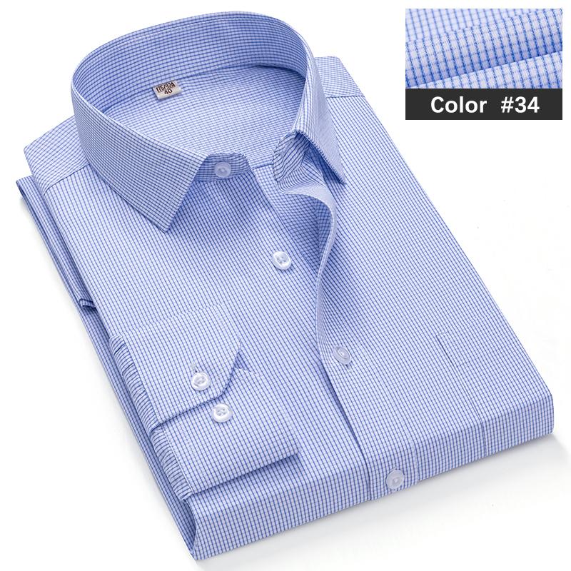 Classic Blue Striped Business Casual Shirt Men's Autumn Slim Lapel Long Sleeve Office Banquet Wedding Formal Social Shirt
