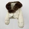 OFTBUY Winter Fashion Thickened and Warm Luxury Down Jacket 90% White Duck Down Women's Short Oversized Fur Collar Fur Coat